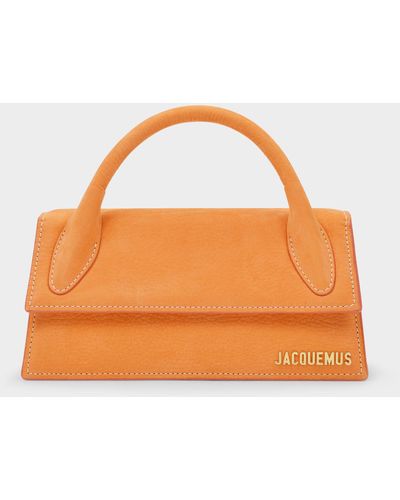 Jacquemus Le Chiquito Long Bag In Orange Leather