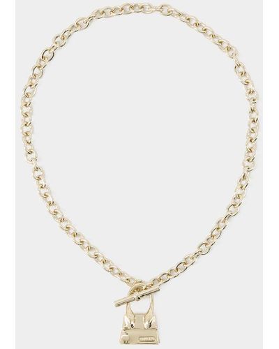Jacquemus Logo Detailed Bag Charm Necklace in White