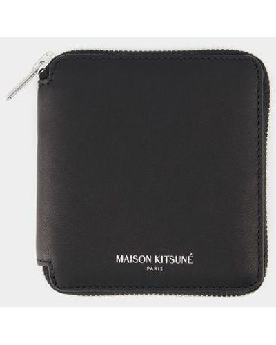 Maison Kitsuné Zipped Wallet - Black