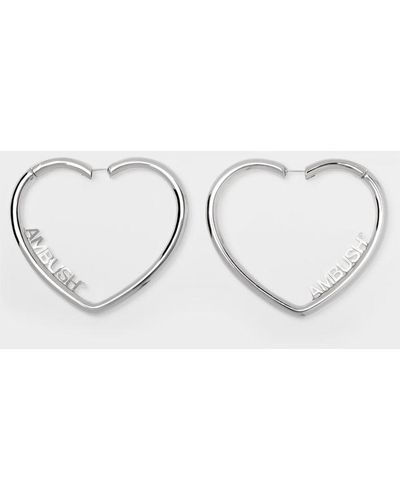 Ambush Heart Hoop Earrings - Metallic