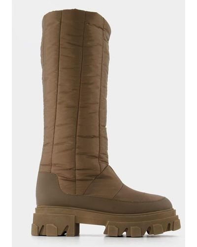 Gia Borghini Tall Puffer Boots - Brown
