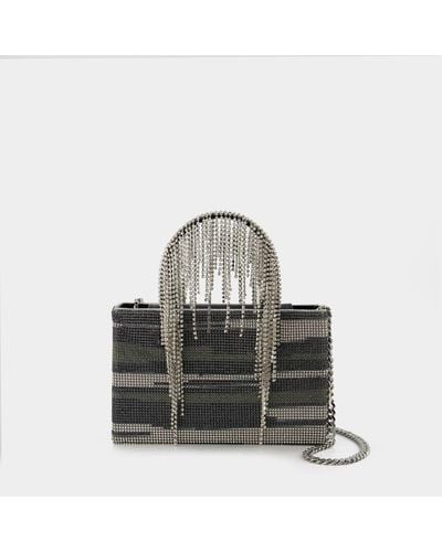 Kara Midi Crystal Fringe Handbag - Gray