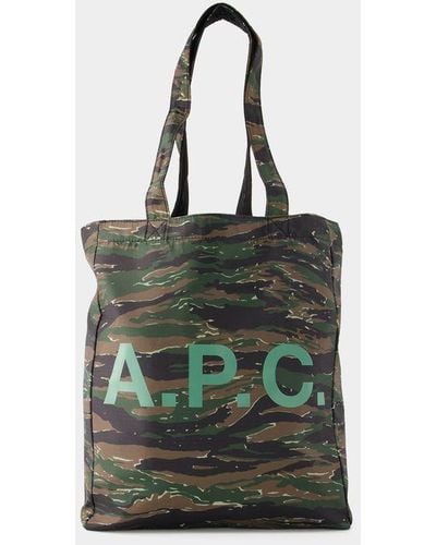 A.P.C. Lou Reversible Tote Bag - Green