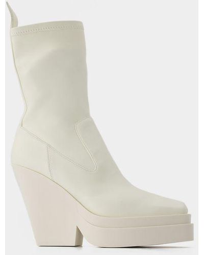 Gia Borghini Texan Boots - White