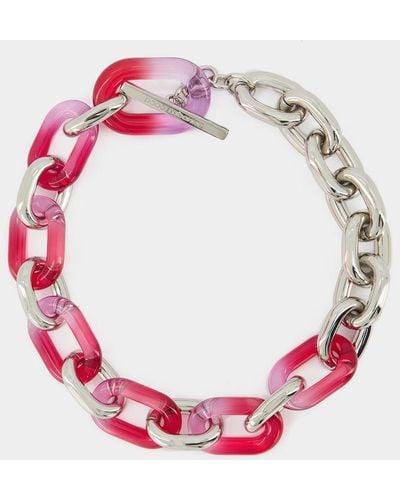 Rabanne Xl Link Neck Necklace - Pink