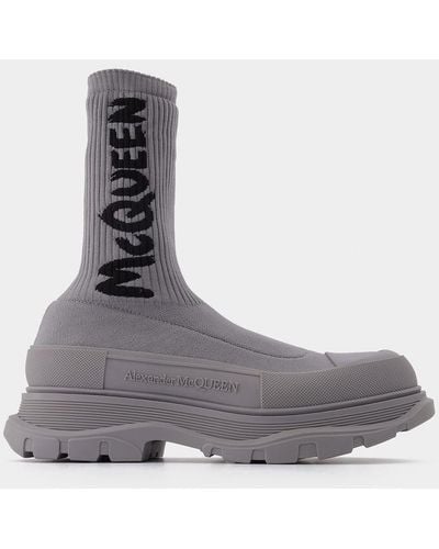 Alexander McQueen Sock Boots - Gray