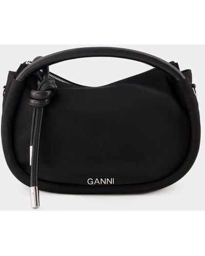 Ganni Knot Mini Hobo Bag - Black