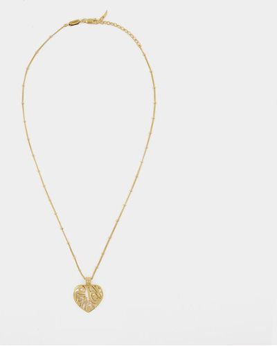 Missoma Peace And Love Heart Necklace - Metallic