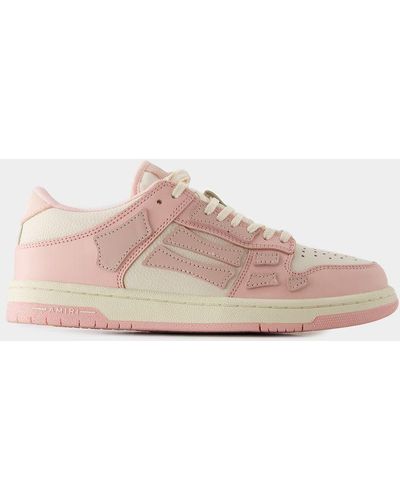 Amiri Skel Paneled Leather Low-top Sneakers - Pink
