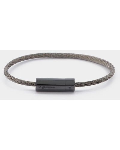 Le Gramme 7g Polished Ceramic Cable Bracelet - Black
