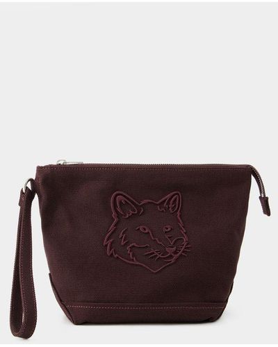 Maison Kitsuné Fox Head Pouch - Purple