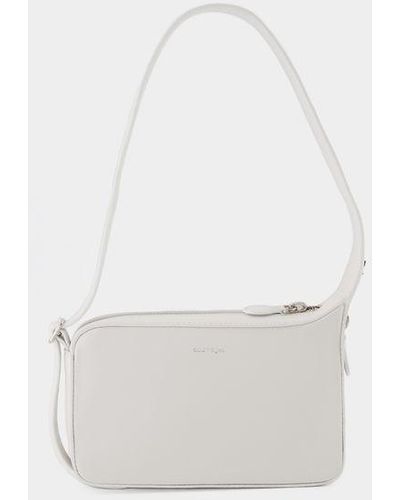 Courreges Leather Racer Hobo Bag - White