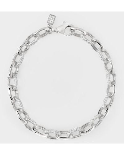 NUMBERING Pave Link Chain Bracelet - Metallic