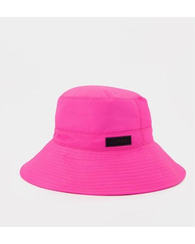 Ganni Recycled Tech Hat - Pink