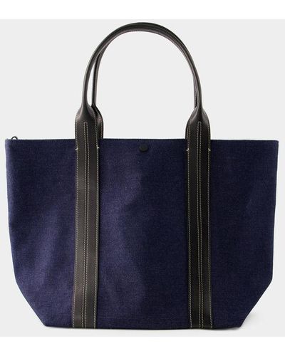 Vanessa Bruno Denim Shopper Bag - Blue