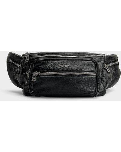Zadig & Voltaire Bubble Fanny Pack In Black Calfskin