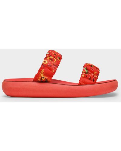 Ancient Greek Sandals Scrunchie Melia Sandals - Red