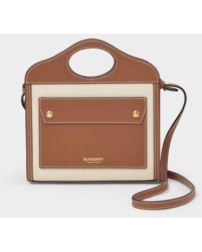 Burberry Ls Micro Pocket Ll6 Handbag - Brown