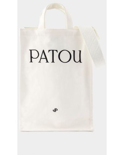 Patou Vertical Shopper Bag - White
