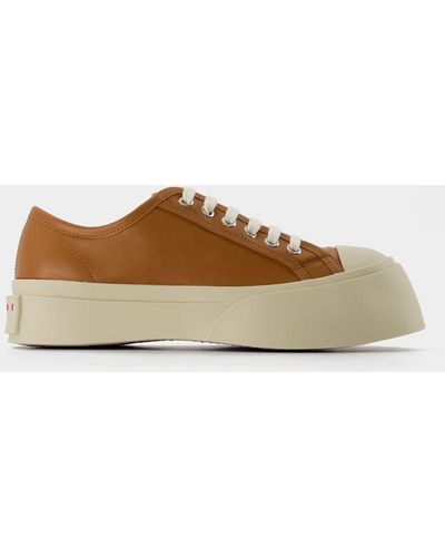 Marni Laced Up Pablo Sneakers - - Camel - Leather - Brown