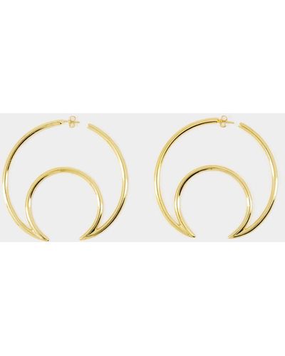 Marine Serre Moon-shaped hoop earrings - Gold
