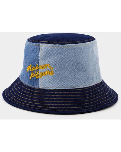 Maison Kitsuné Denim Bucket Hat - Blue