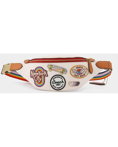COACH Charter Belt Bag 7 With Pride Patches - Brown
