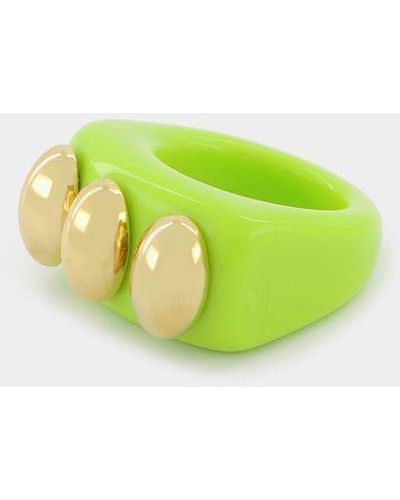 La Manso Lime Knuckle Duster Ring - Green