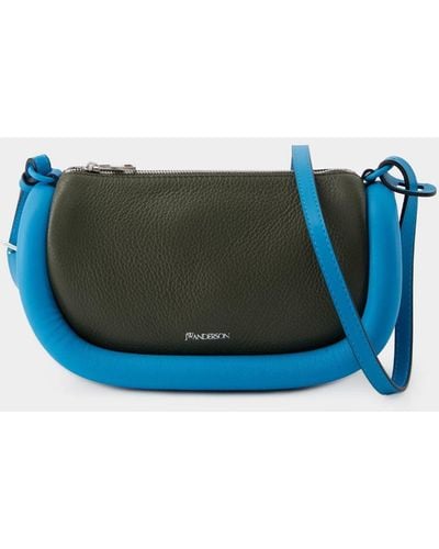 JW Anderson The Bumper-12 Bag - J.w.anderson - Leather - Dark Olive/turquoise - Blue