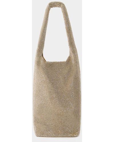 Kara Crystal Mesh Wine Cooler Shoulder Bag - Natural