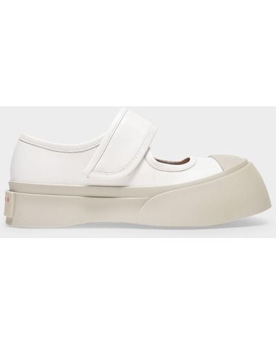 Marni Chunky-sole Leather Mary-jane Sneakers - White