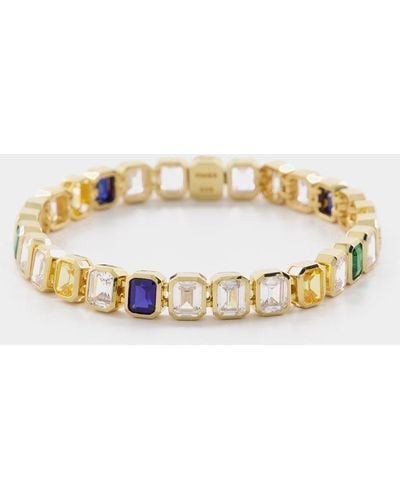 NUMBERING Color Point Step Tennis Bracelet, Multicolor/gold Plated - Metallic