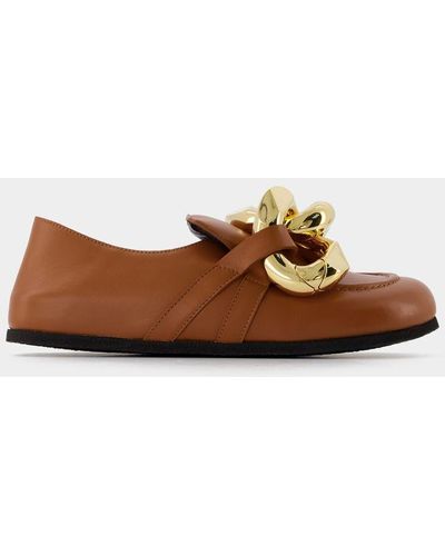JW Anderson Close Back Chain Loafers - Brown