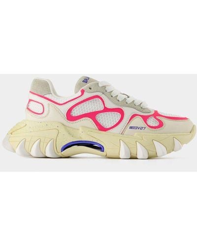Balmain B-east Sneakers - - White/bright Pink - Leather