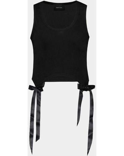 Simone Rocha Tank Top With Bow Tails - Black