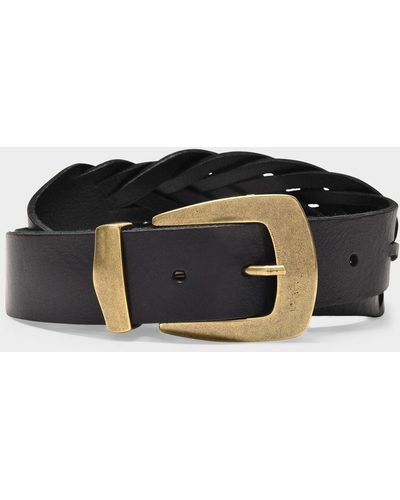 KATE CATE Hand Braided Exagon Belt - Black