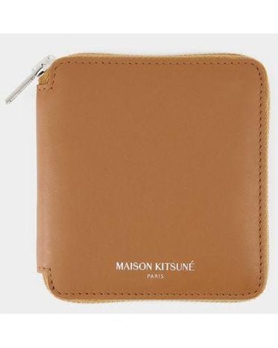 Maison Kitsuné Zipped Wallet - Brown