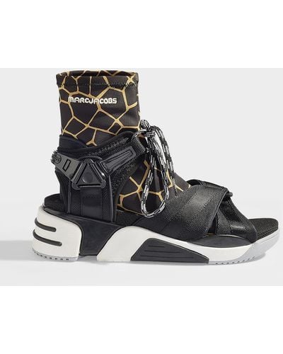 Marc Jacobs Somewhere Sport Sandal With Sock - Black