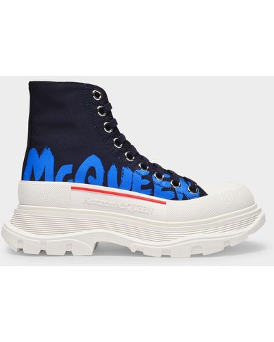 Alexander McQueen Tread Slick High Sneakers - Blue