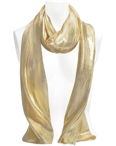 Vanessa Seward Flow Scarf In Gold Lamé Silk - Metallic