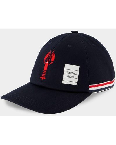 Thom Browne 6-panel Baseball Cap W/ Lobster Icon - Blue