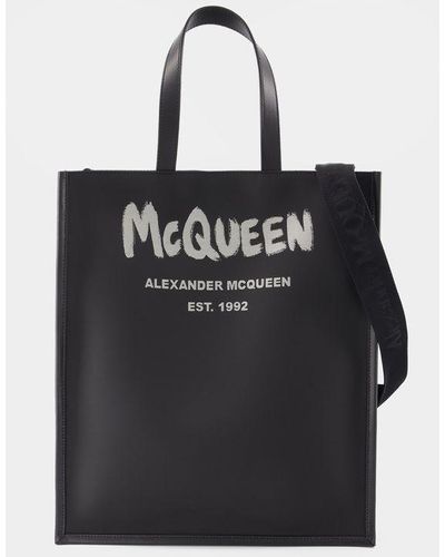 Alexander McQueen Graffiti Tote Bag - Black