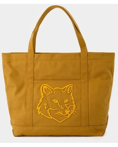 Maison Kitsuné Classic Fox Head Tote Bag - Yellow