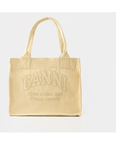 Ganni Large Easy Tote Bag - Natural