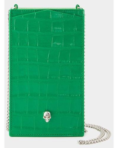 Alexander McQueen Phone Holder With Chain - Green