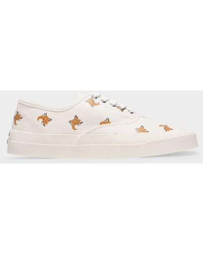 Maison Kitsuné All Over Fox Head Sneakers - Natural