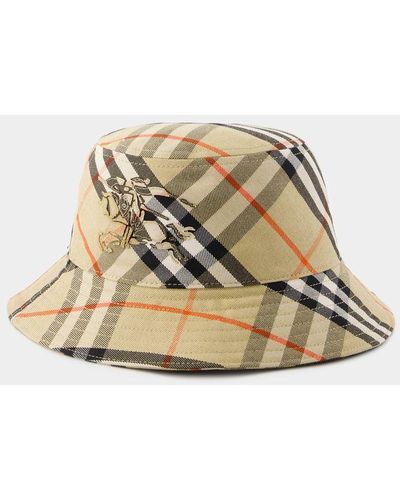 Burberry Bias Check Bucket Hat - Natural