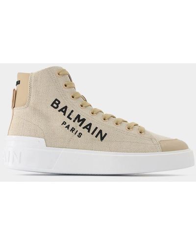 Balmain B Court Canvas High-top Sneakers - Natural