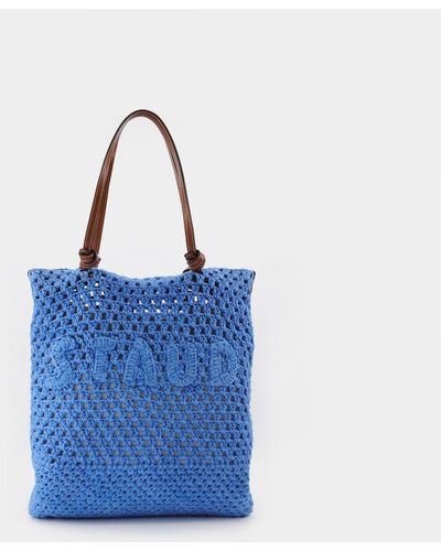 STAUD Crochet Porte Tote Bag - Blue
