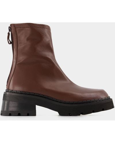 BY FAR Alister Sequoia Nappa Leather Boots - Brown